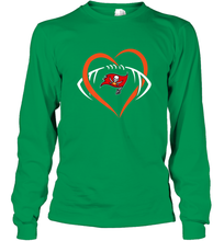 Load image into Gallery viewer, NFL Tampa Bay Buccaneers Heart Love Football Long Sleeve T-Shirt
