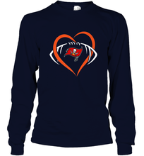Load image into Gallery viewer, NFL Tampa Bay Buccaneers Heart Love Football Long Sleeve T-Shirt
