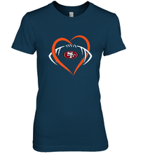 Load image into Gallery viewer, NFL San Francisco Heart Love Football Women's Premium T-Shirt
