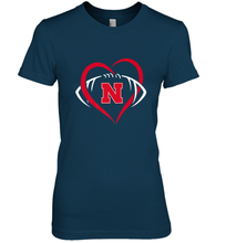 Load image into Gallery viewer, Nebraska Cornhuskers Large Heart  Football  Team Premium Women's Premium T-Shirt
