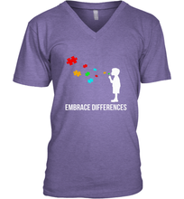 Load image into Gallery viewer, Embrace Differences  Support Autism Awareness Day Tee Men's V-Neck
