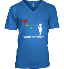 Load image into Gallery viewer, Embrace Differences  Support Autism Awareness Day Tee Men's V-Neck
