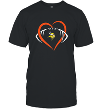 Load image into Gallery viewer, NFL Minnesota Vikings Heart Love Football Men's T-Shirt
