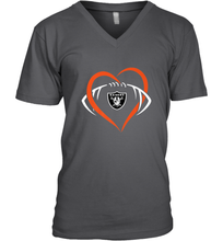 Load image into Gallery viewer, NFL Oakland Raiderss Heart Love Football Men's V-Neck
