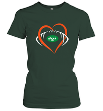 Load image into Gallery viewer, NFL New York Jets Heart Love Football Women's T-Shirt
