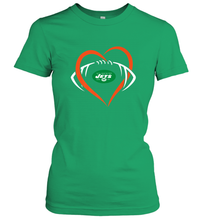 Load image into Gallery viewer, NFL New York Jets Heart Love Football Women's T-Shirt
