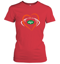 Load image into Gallery viewer, NFL New York Jets Heart Love Football Women's T-Shirt
