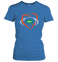 Load image into Gallery viewer, NFL New York Jets Heart Love Football Women's T-Shirt
