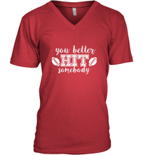 Load image into Gallery viewer, Funny Football Sports Mom Fan School Team Spirit Mascot Gift Men's V-Neck
