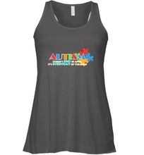 Load image into Gallery viewer, Autism doesn't end in April, its everyday of the year Autism Awareness Shirt Women's Racerback Tank

