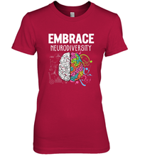 Load image into Gallery viewer, Embrace Neurodiversity Brain ADHD Autism Awareness Women's Premium T-Shirt
