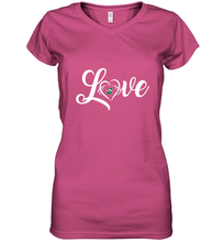 Load image into Gallery viewer, Stetson Hatters Love Heart  Football  Team Premium Women's V-Neck T-Shirt
