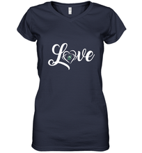 Load image into Gallery viewer, Stetson Hatters Love Heart  Football  Team Premium Women's V-Neck T-Shirt
