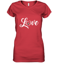 Load image into Gallery viewer, Stetson Hatters Love Heart  Football  Team Premium Women's V-Neck T-Shirt
