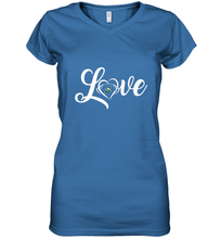 Load image into Gallery viewer, Stetson Hatters Love Heart  Football  Team Premium Women's V-Neck T-Shirt
