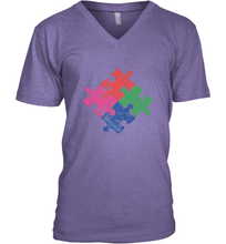 Load image into Gallery viewer, Autism Awareness Distressed T MaassSquad Men's V-Neck
