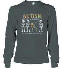Load image into Gallery viewer, Autism it's a different ability Funny Dabbing skeleton Gift Long Sleeve T-Shirt
