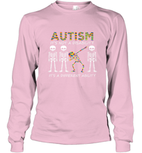 Load image into Gallery viewer, Autism it's a different ability Funny Dabbing skeleton Gift Long Sleeve T-Shirt

