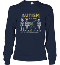 Load image into Gallery viewer, Autism it's a different ability Funny Dabbing skeleton Gift Long Sleeve T-Shirt
