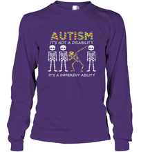 Load image into Gallery viewer, Autism it's a different ability Funny Dabbing skeleton Gift Long Sleeve T-Shirt
