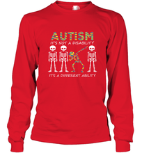 Load image into Gallery viewer, Autism it's a different ability Funny Dabbing skeleton Gift Long Sleeve T-Shirt
