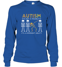 Load image into Gallery viewer, Autism it's a different ability Funny Dabbing skeleton Gift Long Sleeve T-Shirt
