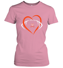 Load image into Gallery viewer, Virginia Cavaliers Large Heart  Football  Team Women's T-Shirt
