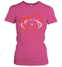 Load image into Gallery viewer, Virginia Cavaliers Large Heart  Football  Team Women's T-Shirt
