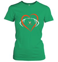 Load image into Gallery viewer, Virginia Cavaliers Large Heart  Football  Team Women's T-Shirt
