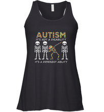 Load image into Gallery viewer, Autism it's a different ability Funny Dabbing skeleton Gift Women's Racerback Tank
