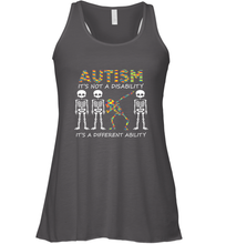 Load image into Gallery viewer, Autism it's a different ability Funny Dabbing skeleton Gift Women's Racerback Tank
