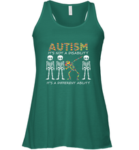 Load image into Gallery viewer, Autism it's a different ability Funny Dabbing skeleton Gift Women's Racerback Tank

