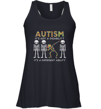 Load image into Gallery viewer, Autism it's a different ability Funny Dabbing skeleton Gift Women's Racerback Tank
