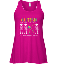 Load image into Gallery viewer, Autism it's a different ability Funny Dabbing skeleton Gift Women's Racerback Tank
