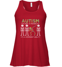 Load image into Gallery viewer, Autism it's a different ability Funny Dabbing skeleton Gift Women's Racerback Tank
