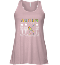 Load image into Gallery viewer, Autism it's a different ability Funny Dabbing skeleton Gift Women's Racerback Tank
