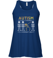 Load image into Gallery viewer, Autism it's a different ability Funny Dabbing skeleton Gift Women's Racerback Tank
