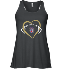 Load image into Gallery viewer, James Madison Dukes Large Heart  Football  Team Women's Racerback Tank
