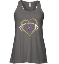 Load image into Gallery viewer, James Madison Dukes Large Heart  Football  Team Women's Racerback Tank
