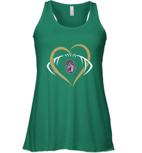 Load image into Gallery viewer, James Madison Dukes Large Heart  Football  Team Women's Racerback Tank
