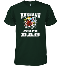 Load image into Gallery viewer, Husband Coach Dad Football Family Sports Team Game Men's Premium T-Shirt
