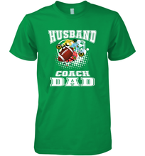 Load image into Gallery viewer, Husband Coach Dad Football Family Sports Team Game Men's Premium T-Shirt
