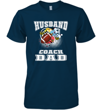 Load image into Gallery viewer, Husband Coach Dad Football Family Sports Team Game Men's Premium T-Shirt
