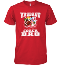 Load image into Gallery viewer, Husband Coach Dad Football Family Sports Team Game Men's Premium T-Shirt
