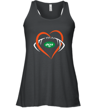 Load image into Gallery viewer, NFL New York Jets Heart Love Football Women's Racerback Tank
