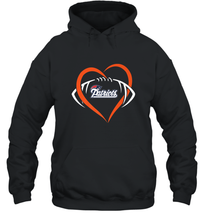 Load image into Gallery viewer, NFL New England Patriots Heart Love Football Hooded Sweatshirt
