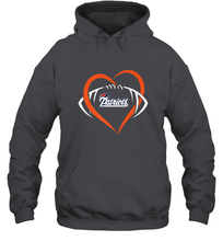 Load image into Gallery viewer, NFL New England Patriots Heart Love Football Hooded Sweatshirt
