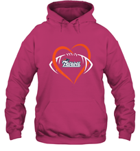 Load image into Gallery viewer, NFL New England Patriots Heart Love Football Hooded Sweatshirt
