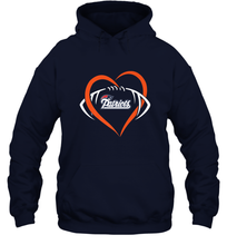 Load image into Gallery viewer, NFL New England Patriots Heart Love Football Hooded Sweatshirt
