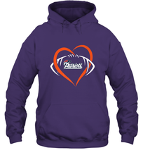 Load image into Gallery viewer, NFL New England Patriots Heart Love Football Hooded Sweatshirt

